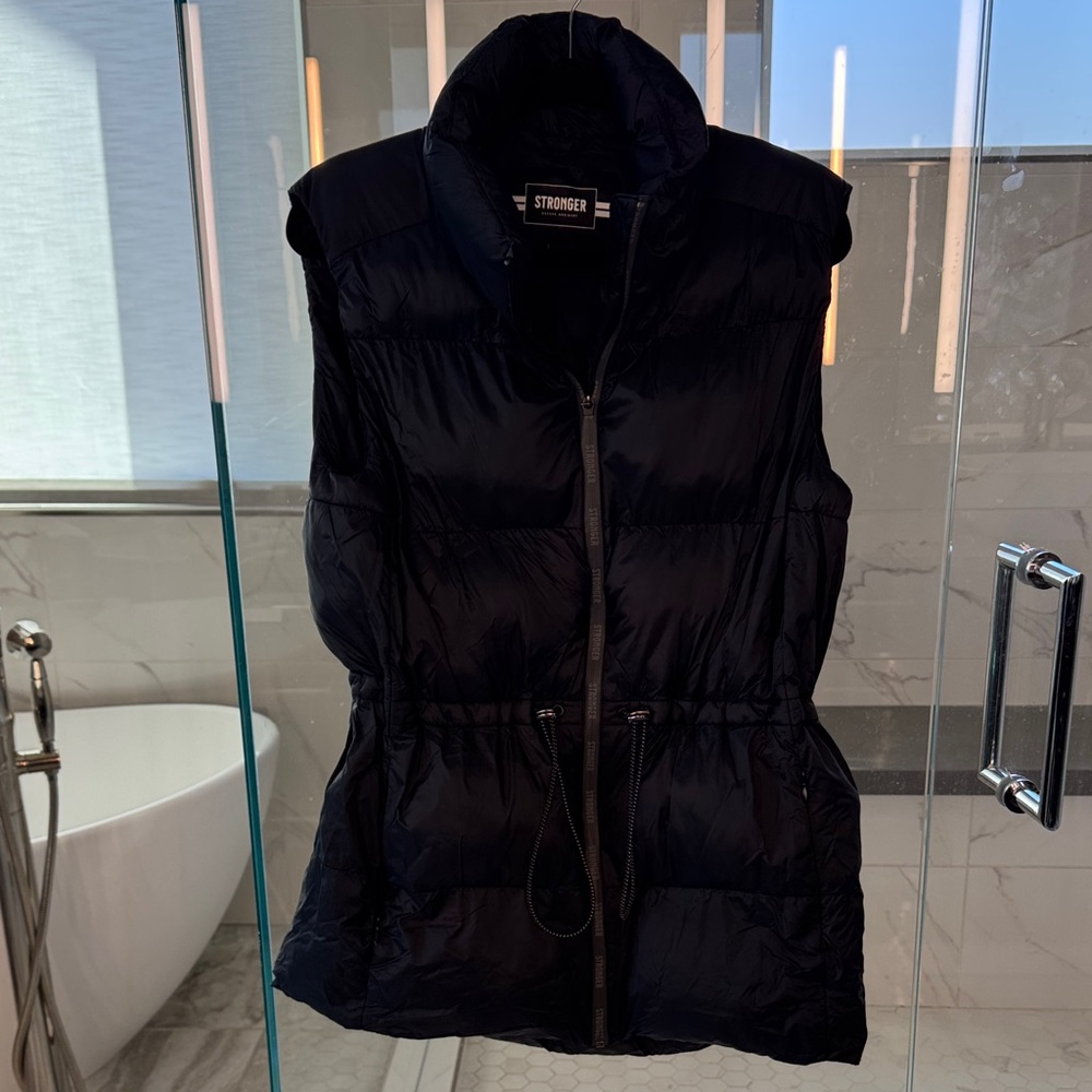 Stronger Heat Long Black Puffer Vest